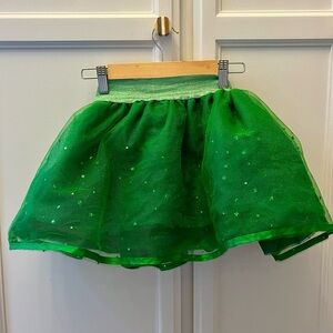 Green Tulle Tutu Skirt with Star Accents
